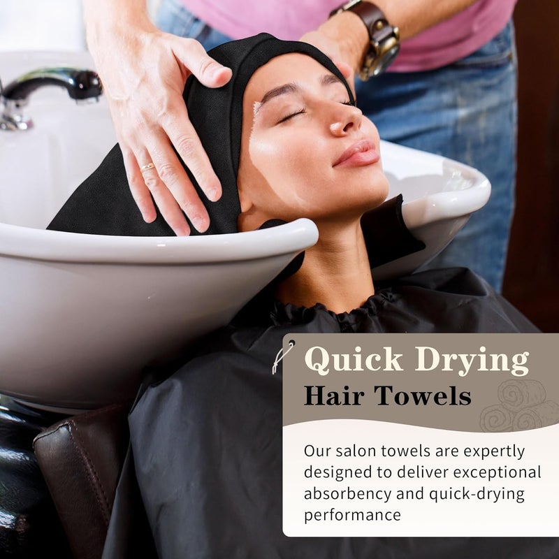 FIXSMITH Salon Towels 24 Pack, Black Hand Towels for Bathroom, Quick Dry Gym Towels, Spa Face Towel, Absorbent Microfiber Towels for Salon, Barber, Gym, Bath, Pedicure and Home Hair Care,16 x 27 in - Image 4